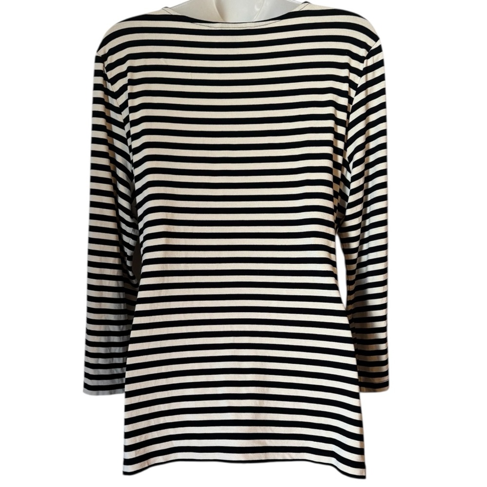 Banana Republic Black/Taupe mock Wrap Top XLARGE #V - Picture 5 of 7